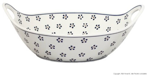 Bunzlauer Keramik Designer Coupelle Coupe à Fruits avec deux anses Ø 33,4 cm Motif 1