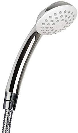 TATAY Alcachofa de Ducha Ø6.5 cm Fácil de Limpiar Ahorro de Agua 1 Posición | Alcachofa Ducha | Plástico ABS | Sistema Antical | Acabado Cromado | Y Manguera 1 7M 6 | Kit Pacific con Soporte, Cromado