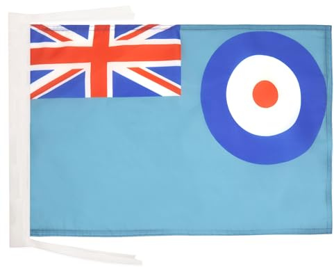 AZ FLAG Bandera Real Fuerza Aérea britanica 45x30 cm Cuerdas | Uso interior y exterior Enseña de la royal air force costuras dobles y bordes reforzados poliéster 100D
