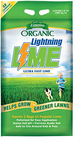 Espoma Organic Lightning Lime, Fast Acting Pelletized Lime for Soil pH Correction on Lawns & Gardens. 30 lb. Bag Covers up to 5,000 Sq. Ft. Pack of One