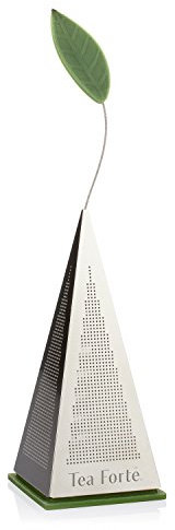 Tea Forte ICON Tee-Ei aus Edelstahl für lose Blätter, extra feines Sieb mit Silikonblatt und Boden