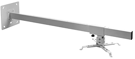 celexon Proyector Soporte de Pared MultiCelWM1000 - Blanco- Distancia de Pared de hasta 100 cm - hasta 15 kg - Giratorio e inclinable | Soporte inclinable y orientable con distancia de pared ajustable hasta 100 cm, carga máx. 15 kg