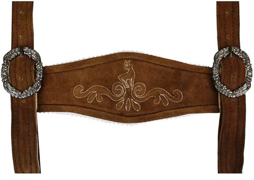 German Wear Hosenträger Trachten Lederhosen Klassische Hosenträger Trachtenmode H-Träger (Kastanienbraun)