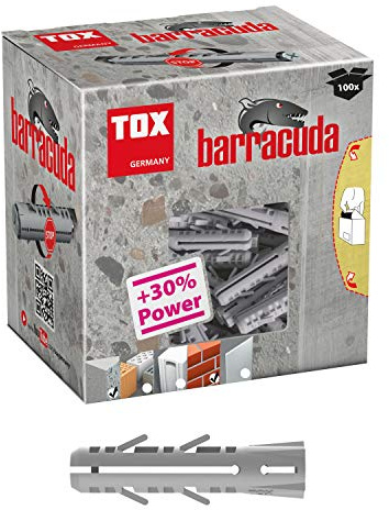 TOX Spreizdübel Barracuda 8 x 40 mm, Dübel für Vollbaustoffe, 100 % Nylon, 100 Stück, 013100061