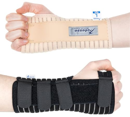 Actesso Breathable Wrist Support Brace Splint - Ideal for Carpal Tunnel, Sprains, and Tendonitis (Black, Large, Right Hand)