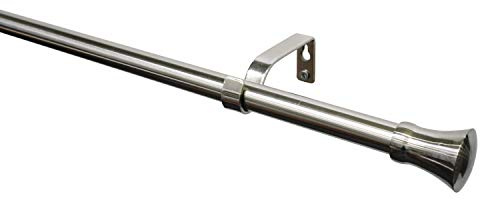 Gardinia Gardinenstangen Set Konus 1-Lauf Ø 16/19 mm edelstahl-optik 190-340 cm, Metall, 190-340 cm / 1-Lauf, 33663