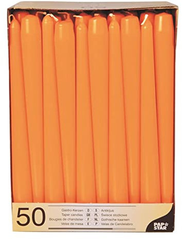 PAPSTAR 50 Leuchterkerzen Ø 2,2 cm 25 cm orange
