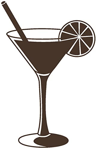 Samunshi® Wandtattoo Cocktailglas Wandaufkleber Cocktailglas 26 x 40cm braun