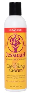 Jessicurl, Hair Cleansing Cream, No Fragrance Added, 8 Fl oz. Moisturizing Shampoo for Curly Hair, Sulfate Free Shampoo for Dry Hair
