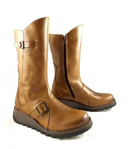 Fly London Women's Mes 2 Buckle Boots, Camel, 6 UK