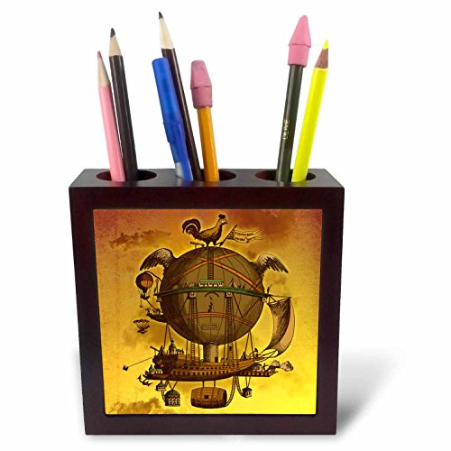 3dRose ph_20904_1 Antique Baloon-Tile Pen Holder, 5-Inch