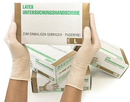 Guanti in lattice 100 pezzi scatole (L, Bianchi), guanti usa e getta, senza polvere, per la pulizia e la cucina, medico, non sterile