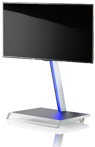 VCM 17833 Bigosa Meuble TV avec Éclairage à LED et Télécommande Aluminium/MDF Blanc/Anthracite