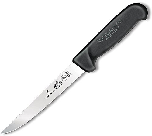 Victorinox Fibrox Kochmesser, Ausbeinmesser, Extra Scharfe Klinge, Rostfreier Stahl, Spülmaschinengeeignet, schwarz