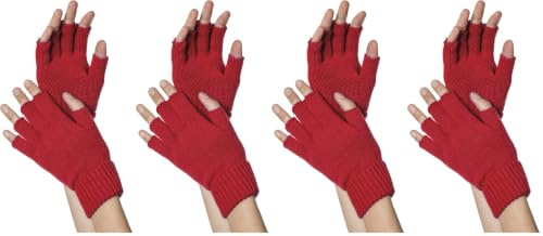 WILBERS & WILBERS 51040 - Gestrickte fingerlose Handschuhe, Kostümaccessoire für Karneval, Mottopartys, Halloween