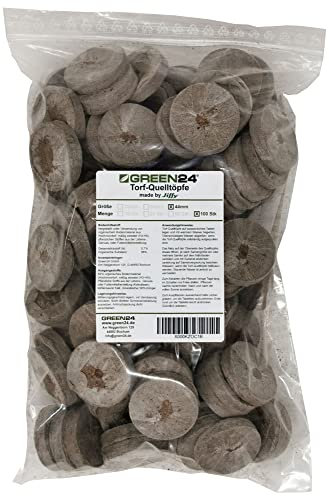 GREEN24 100 St. Jiffy Original Tavoletta di Torba in Disco con Istruzione