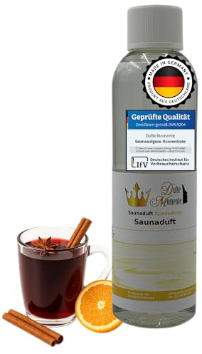 Dufte Momente Saunaaufguss-Konzentrat Glühwein – 250 ml – warm & würzig – konzentriert & ergiebig – zertifizierte Profi-Qualität – vegan & Made in Germany