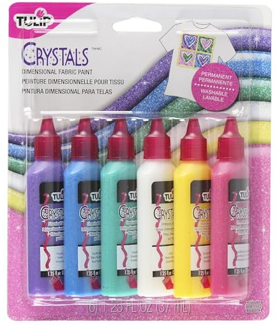 I Love To Create Tulip Dimensional Fabric Paints 1.25oz 6/Pkg-Crystals