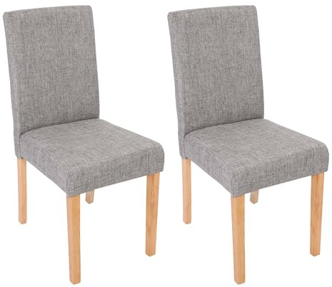 Mendler 2er-Set Stuhl Littau - Textil, grau, helle Beine