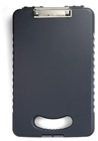 Officemate Klemmbrett mit Ablagefach für Tablet, Anthrazit, 83314, A4 Size