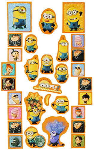 alles-meine.de GmbH 300 TLG. Set Glitzer Sticker/Aufkleber - Minions Ich einfach unverbesserlich - selbstklebend - für Jungen & Mädchen/Erwachsene - Stickerset Kinder -..