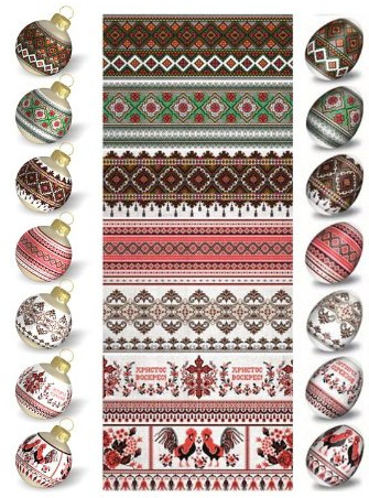 Ukrainskt hantverksset påskäggfolie. äggfärg. Traditionell påskmålning. Set nr 1, 14, 4, 43,39 räcker för 35 ägg
