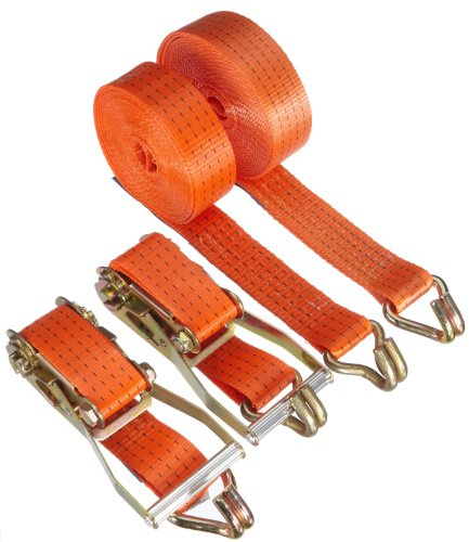 2er Set Braun GmbH 2000-2-800+4030/VE2 Spanngurt 4000 daN i.d. Umreifung, 2-teilig mit Ratsche u. 2-Strang Spitzhaken, 8 m lang: Ratschenteil 0,50 m und Losende 7,50 m
