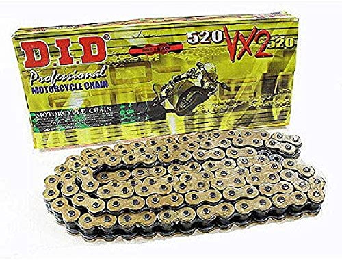 DID Cadena 520 VX2, 100 eslabones (X Anillo de oro), abierto con remachadora Candado