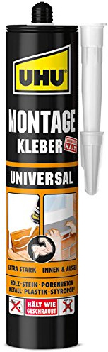 UHU 47805 Universal Montagekleber, Kartusche mit 440 g, weiß