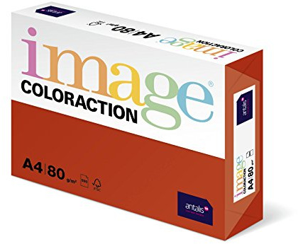 Image Coloraction London - farbiges Kopierpapier - DIN A4, 210 x 297 mm, 80 g/m² - buntes, holzfreies Druckerpapier für Kopierer - 500 Blatt - Ziegelrot