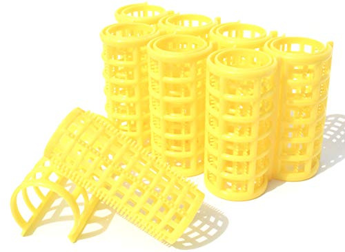 Kamay's X-Large Hair Rollers Comb Curlers Clips Styling Rollers Hair Curls Wave Style Hairdressing Curlers Tools (Plastic Styling 30mm 1 1/8' 8PCS Random Clolor)