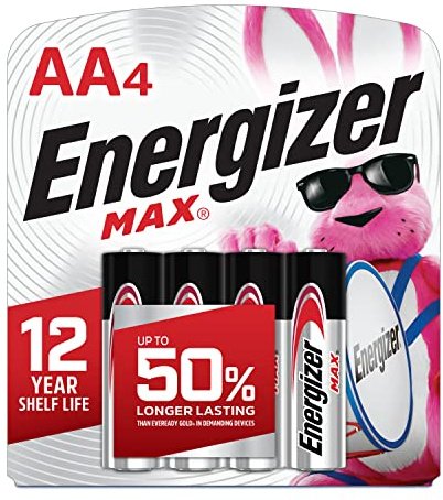 Energizer AA Batteries (4 Count), Double A Max Alkaline Battery