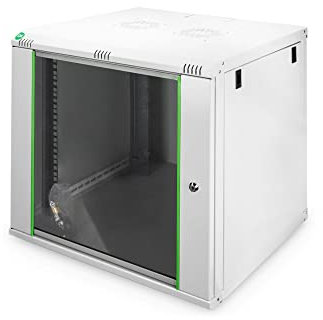 DIGITUS Armadio di rete, Rack 19 pollici, 12U, Montaggio a parete, Profondità 600mm, Carico 60kg, Serie Dynamic Basic, Grigio