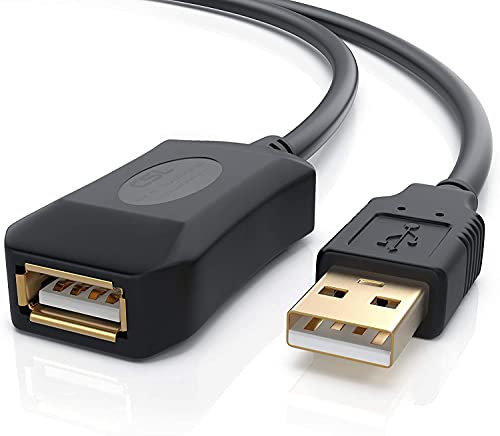 CSL-Computer - 10m - Nuovo Cavo Prolunga USB 2.0 - Amplificatore Segnale USB Maschio Femmina - Ripetitore USB - Connettori Dorati - Extension Cable - Compatibile con USB 3.0 - Nero da 10 Metri
