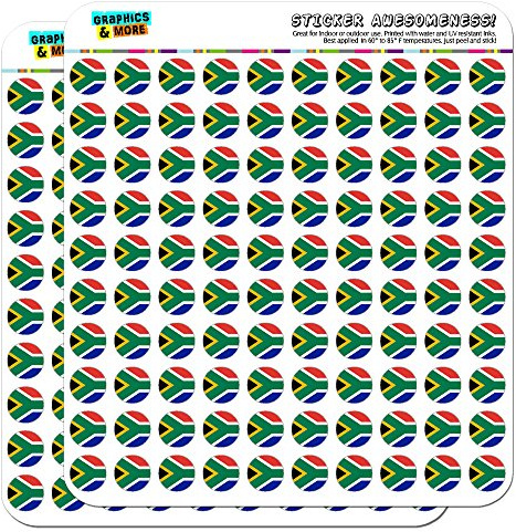 South Africa National Country Flag 1/2 (0.5) Planner Calendar Scrapbooking Crafting Stickers - Opaque