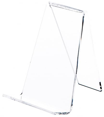 Plymor Clear Acrylic Book Easel with 1.125 Flat Ledge, 3.625 W x 4.25 D x 4.875 H