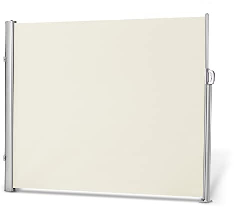 LECO Seitenmarkise – Seitenrollo Sicht-, Sonnen- und Windschutz ausziehbar auf 3 m – Blickdicht - Natur