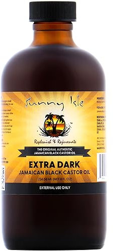 Sunny Isle Jamaican Black Extra Dark Castor Oil 8oz | 100% Natural, Moisturizing for Hair, Scalp and Skin