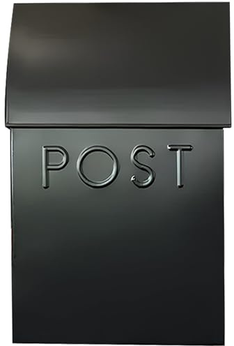 NACH Mailboxes for Outside Wall Mount, 15 x 10 x 4 inches, Black Wall Mounted Mailbox and Newspaper Holder, Waterproof Mailbox for Door - The Milano Mailbox