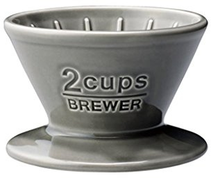 Kinto Slow Coffee Porzellankaffeefilter für 2 Tassen. Farbe: grau