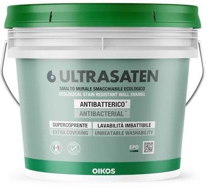 OIKOS ULTRASATEN SMALTO MURALE OPACO BIANCO 1LT