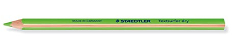 STAEDTLER Textsurfer dry 128 64 Trockentextmarker – Neongrün, 12 Stück | Dreikantig, schlägt nicht durch dünnes Papier – holzgefasst – Art.-Nr. 128 64-5