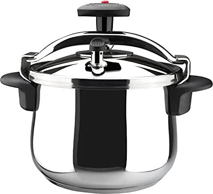 Magefesa Star Bombeada - Autocuiseur Traditionnel 6L, Acier Inoxydable 18/10, Cuisine Sain, Induction, Répartition de la Chaleur, Soupape Pivotante