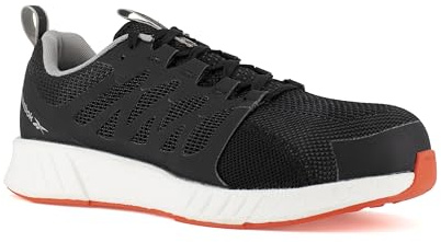 Reebok Scarpe di Sicurezza con Punta composita in Rete di Nylon Nera, Bianca e Arancione S1P SRC 45 Nere/Bianche