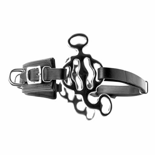 AMKA Hackamore Barock mit 3 Ringen ausgestatteter Nasenriemen Leder + Edelstahl 034/103