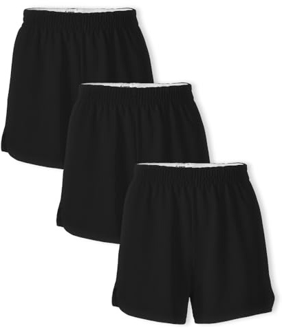 Soffe Girls' Authentic Cheer Shorts, 2.75 Inseam, Black, Medium (3-Pack)
