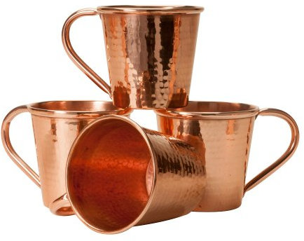 Sertodo Copper, Hand Hammered 100% Pure Copper, Moscow Mule Mug, 12 oz, Set of 4