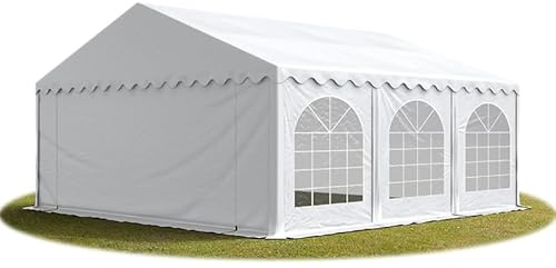 6x6 mTendone per feste PREMIUM PVC bianco 100% impermeabile Gazebo da giardino Tendone da esterno Tenda party