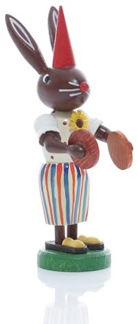Rudolphs Schatzkiste Osterfigur Hase Clown Höhe ca 9 cm NEU Osterdeko Osterhasenfigur Ostern Clown Zirkus Osterei Frühling Erzgebirge Seiffen Hase Blumen