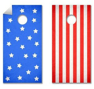 The Cornhole Crew 2 Stück Sterne und Streifen Kornloch Board Aufkleber Set